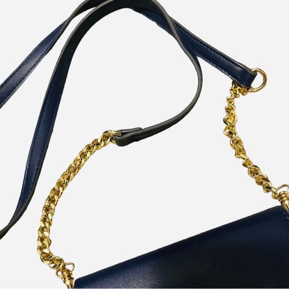 Crown and Ivy Small Crossbody Beautiful Blues; Gold w/Leather Strap NWOT - Picture 7 of 8